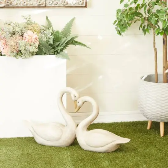 White MGO Country Cottage Garden Sculpture, 17" x 32" x 7" {8}