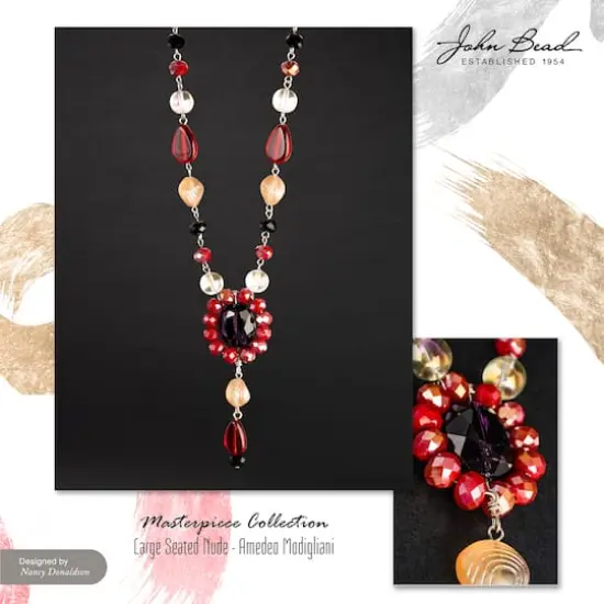 John Bead Masterpiece Collection Glass Bead Box Mix Large Seated Nude/Amedeo Modigliani {4}