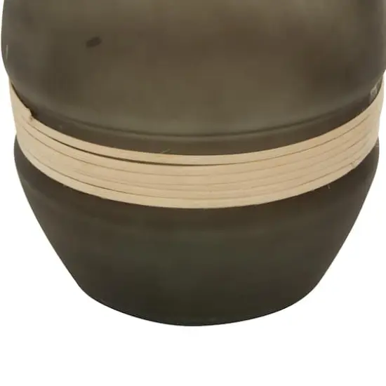 20" Black Glass Contemporary Vase {5}