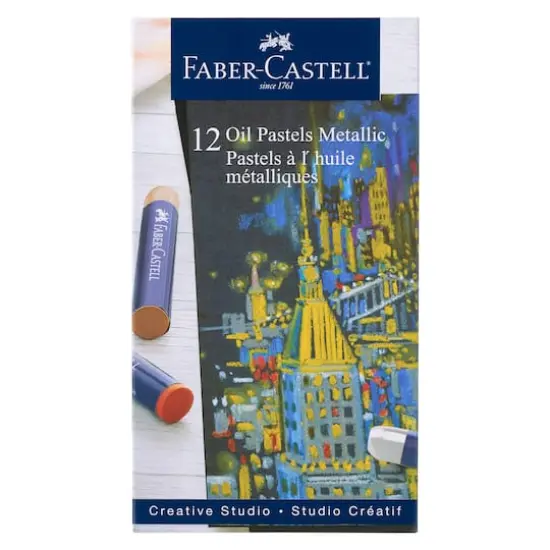 Faber Castell 12 Color Metallic Oil Pastel Set {8}