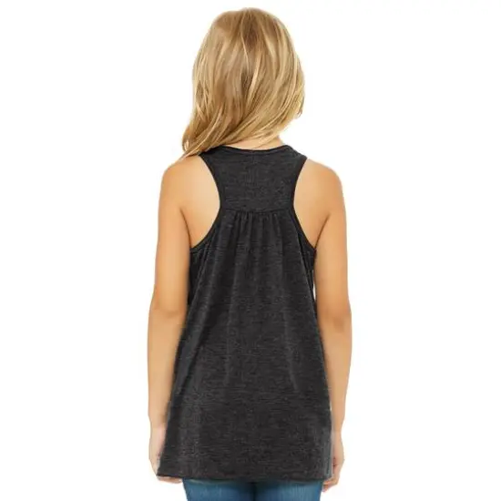 BELLA+CANVAS&reg; Youth Flowy Racerback Tank Dark Grey Heather {6}
