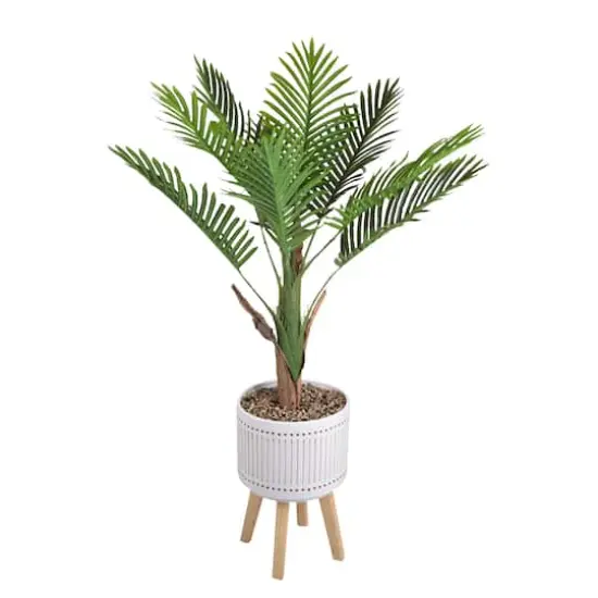 Flora Bunda&reg; Areca Palm 4ft. Planter On Wood Stand {1}