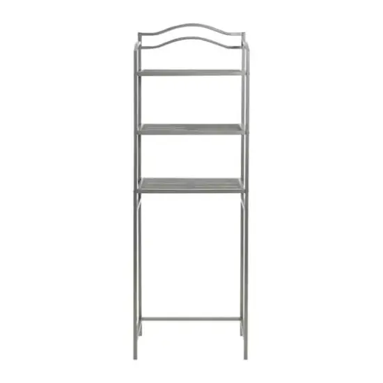 Household Essentials 3-Tier Metal Over the Toilet Shelf Silver {6}