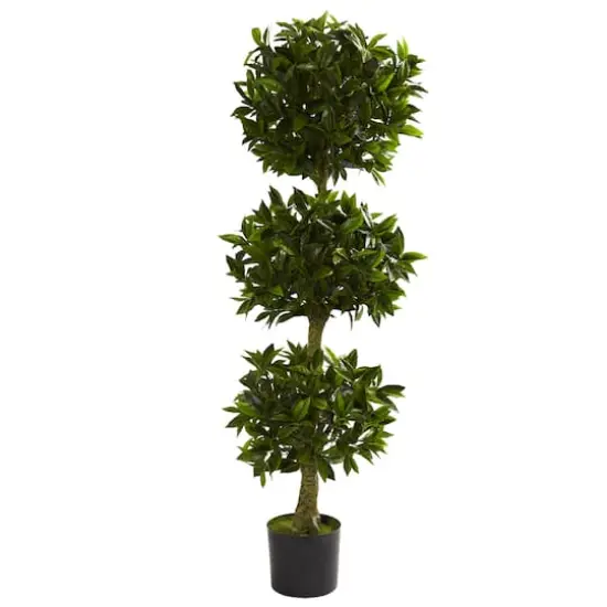 5ft. Potted UV Resistant Triple Bay Leaf Topiary Tree {1}