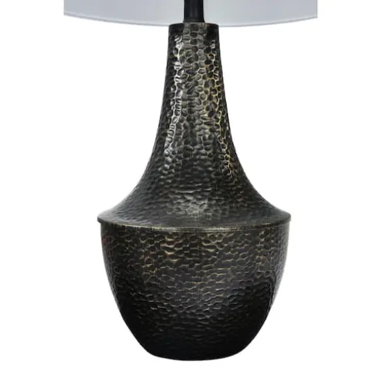 Hello Honey&reg; 28" Hammered Metal Table Lamp with Linen Shade {7}