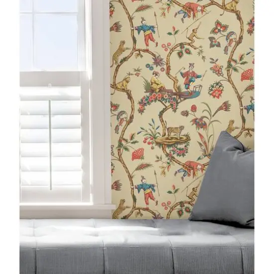 Scalamandre Ecru Chinoises Exotique Peel & Stick Wallpaper {6}