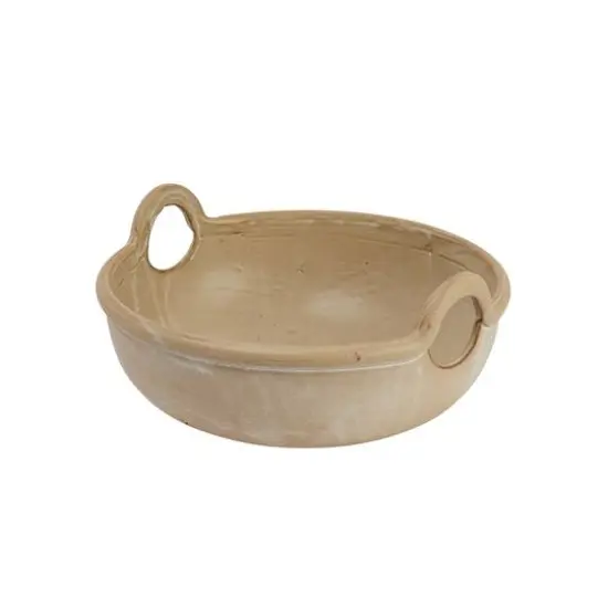 Hello Honey&reg; Tan Reactive Glaze Stoneware Serving Bowl with Handles {1}