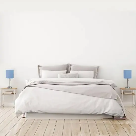 LimeLights 19.5" Brushed Steel Base Lamps with Charging Outlets, 2ct. Blue {6}