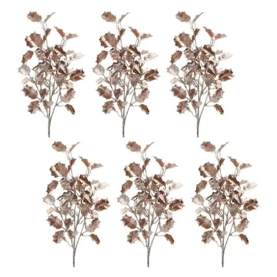 24" Metallic Holly Leaf Spray, 6ct. {1}