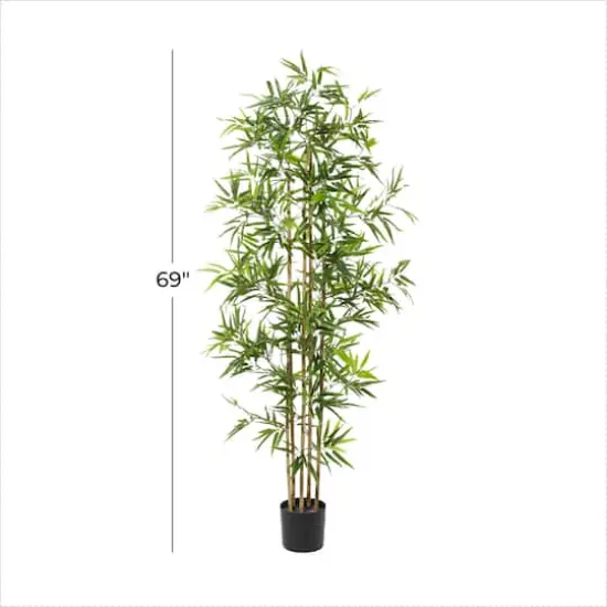 Artificial Bamboo Plants Indoor, 77", Green {8}