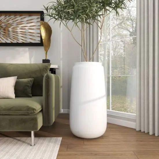 30" Tall White Floor Vase {11}