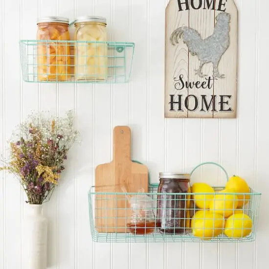 DII&reg; Wire Wall Basket Set Aqua {7}