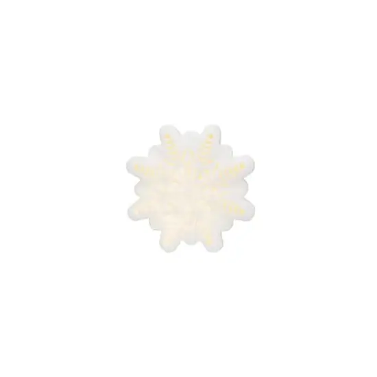 Hello Honey&reg; 6" White LED Lighted Stoneware Bisque Snowflake Accent {4}