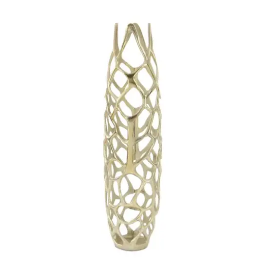 Gold Aluminum Contemporary Vase {4}