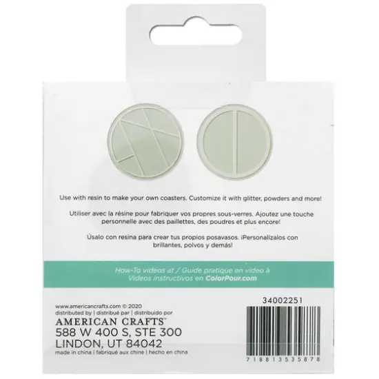 Color Pour Resin Coasters Silicone Molds, 2ct. {3}