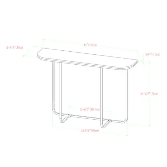 Walker Edison Faux White Marble/Gold Modern Curved Entry Table {6}