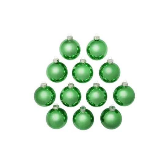 Whitehurst 12ct. 2.75" Shiny Glass Ball Ornaments Green Shiny {3}
