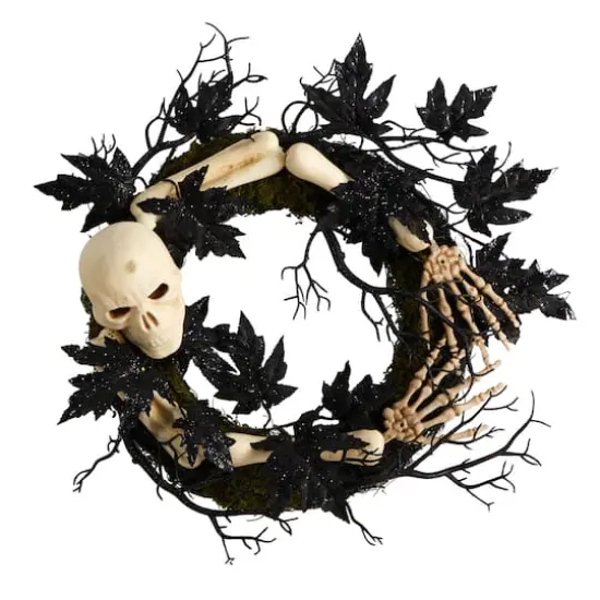 24" Halloween Skull & Bones Wreath {1}