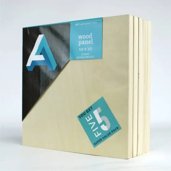 Art Alternatives 5 Pack 10" x 10" Value Pack Classic Studio Wood Panel {3}
