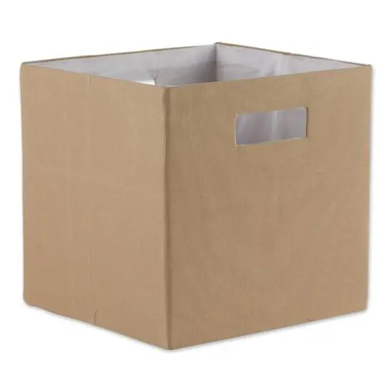 DII&reg; 11" Polyester Solid Storage Cube Stone {1}