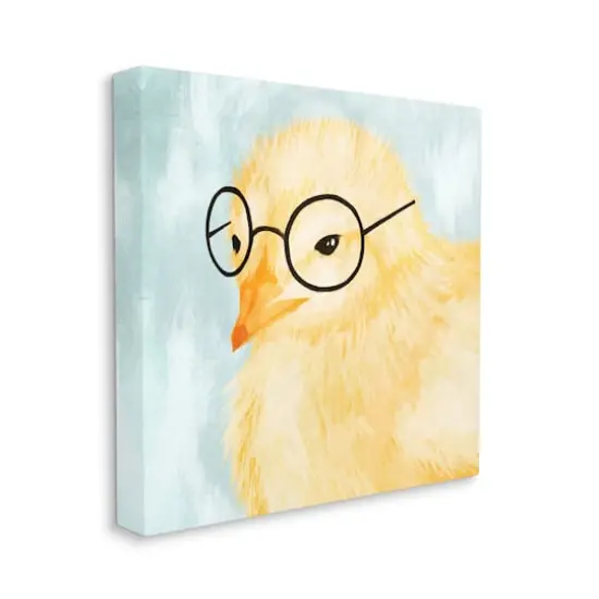 Stupell Industries Easter Chick Yellow Bird Black Glasses Animal Portrait Canvas Wall Art {4}