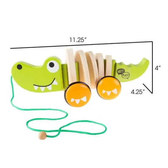 Toy Time Old Fashioned Alligator Wooden Pull Toy {3}