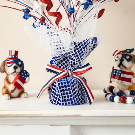 Glitzhome&reg; 20" Patriotic Americana Top Hat Table Tree {8}