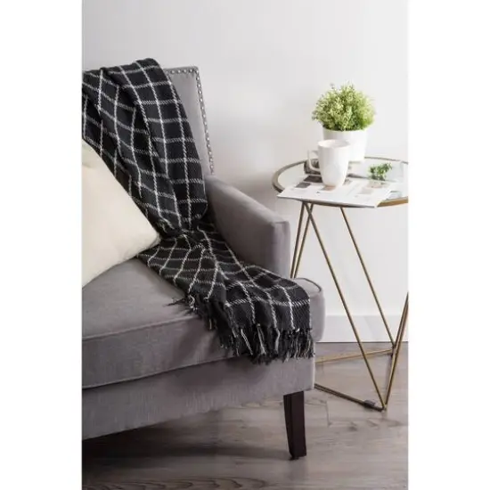 DII&reg; Black Checked Plaid Throw {6}