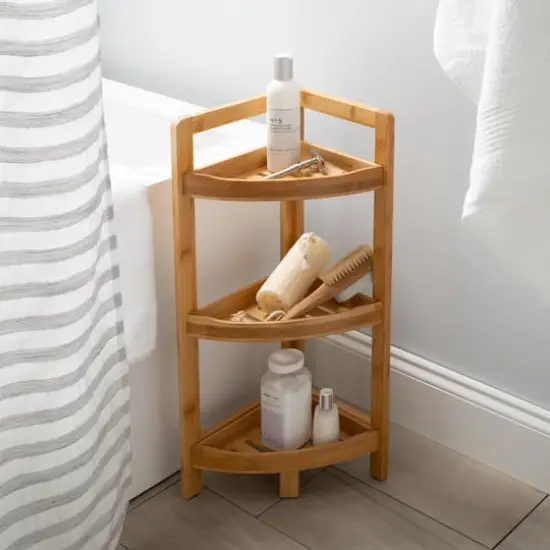 Organize It All 3 Tier Bamboo Corner Shelf  {4}