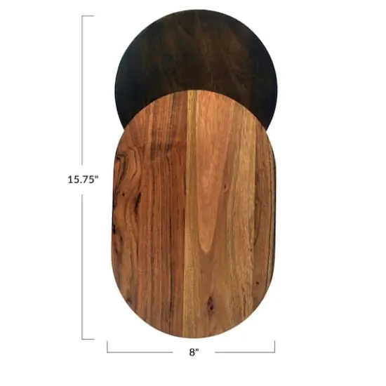 Hello Honey&reg; 15.75" Natural & Walnut Oval Two-Tone Wood Cheese & Cutting Board {5}
