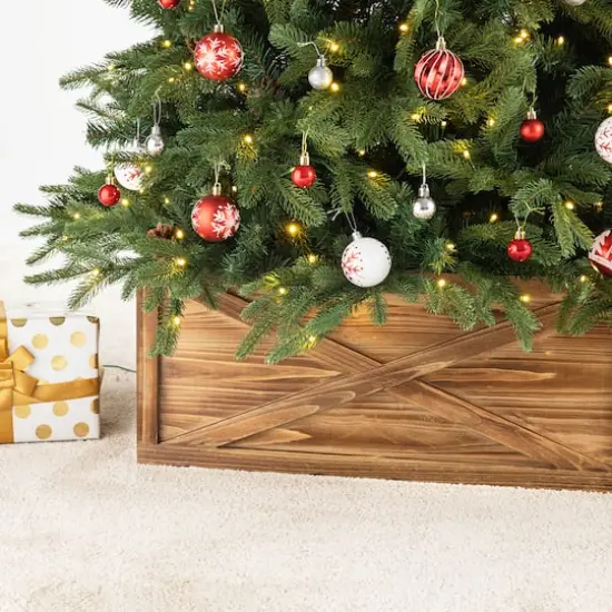 Glitzhome&reg; 26" Natural Wooden Tree Collar {4}