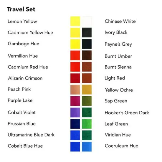 Daler-Rowney&reg; Aquafine 24-Color Half-Pan Watercolor Travel Set with Brush {11}