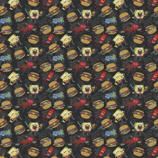 Nickelodeon SpongeBob & Plankton Patties Cotton Fabric {3}