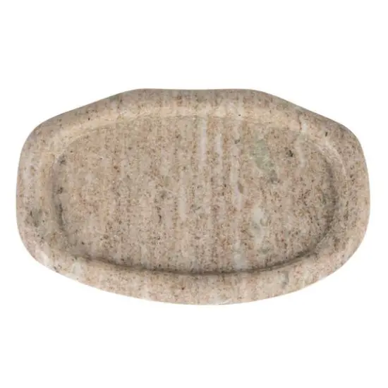 Hello Honey&reg; 8" Beige Oval Marble Serving Tray {11}