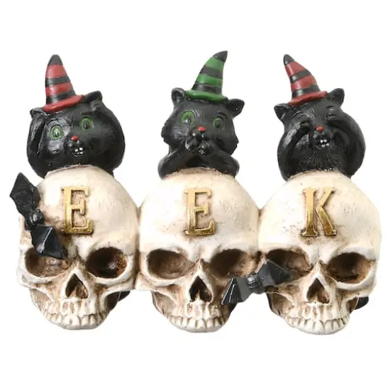 5" EEK Skulls with Black Cats {1}