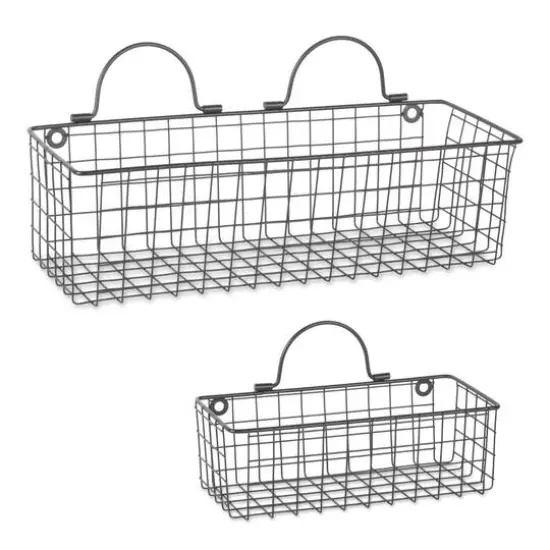 DII&reg; Wire Wall Basket Set Black {1}