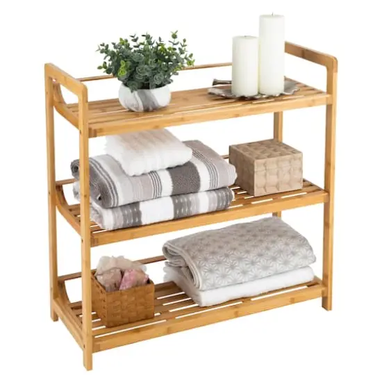 Organize It All Bamboo Double Wide 3-Tier Shelf  {3}
