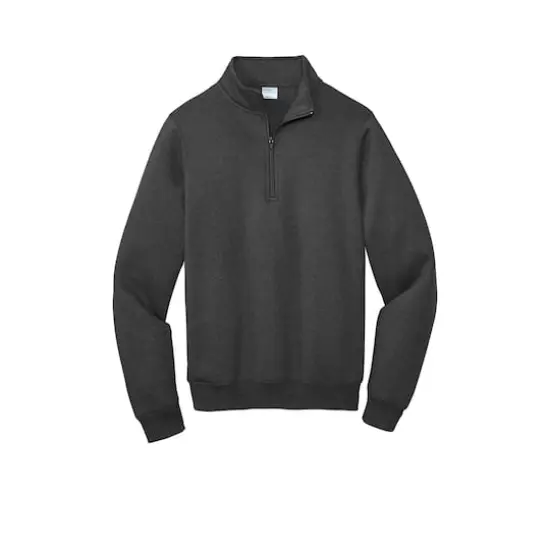 Port & Company&reg; Core Fleece 1/4 Zip Pullover Sweatshirt Dark Heather Grey {1}
