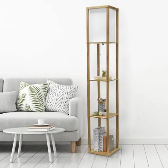 Simple Designs 5.2ft. Modern 3-Tier Floor Lamp Storage Shelf {3}