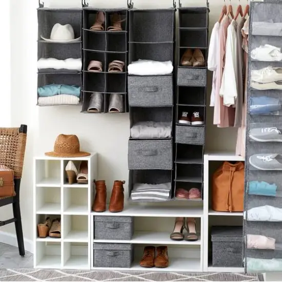 Household Essentials 6 Shelf Hanging Closet Organizer Graphite {10}