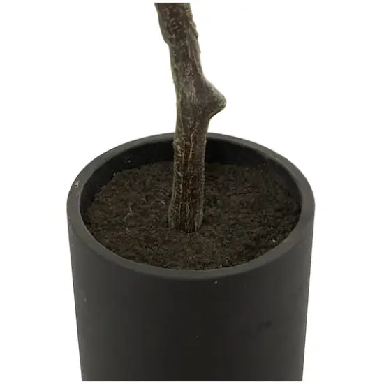 57" Green Faux Foliage Eucalyptus Artificial Tree With Black Plastic Pot {4}