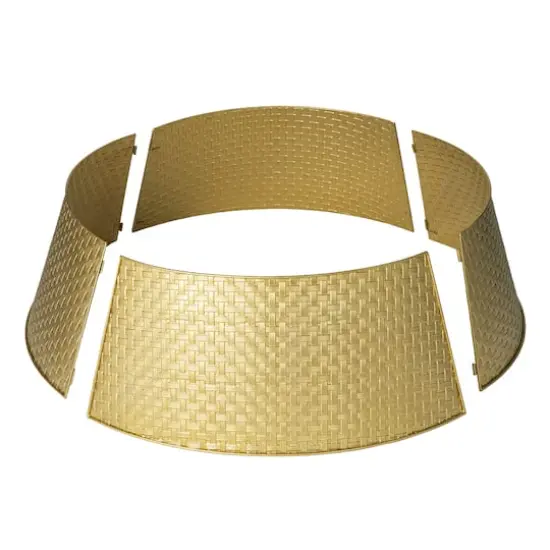 Glitzhome&reg; 3ft. Gold Weave Metal Tree Collar {8}