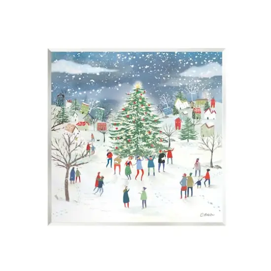 Stupell Industries Town Christmas Tree Celebration Wall Art Plaque {1}