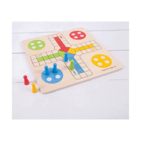 Bigjigs Toys&reg; Wooden Traditional Ludo Board Game {4}
