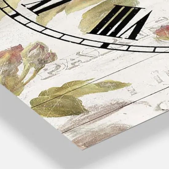 Designart French Roses 3 Panel Farmhouse Wall Clock {4}