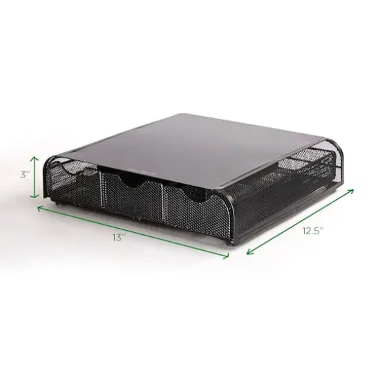 Mind Reader Mesh Storage Monitor Stand Black {3}