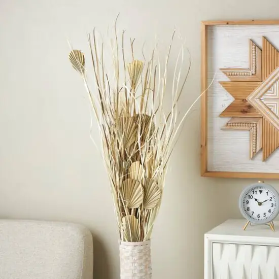 4.75ft. Brown Dried Plant Palm Leaf Natural Foliage with Grass {3}