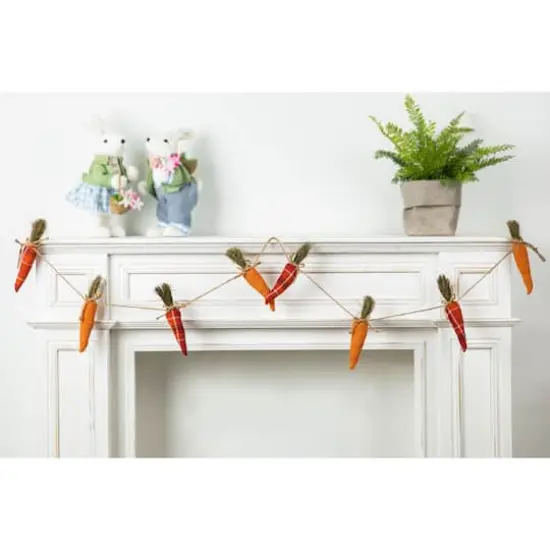 Glitzhome&reg; Easter Burlap Carrots Garland {3}