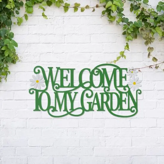 Glitzhome® 24" Welcome to my Garden Metal Cutout Wall Décor {3}