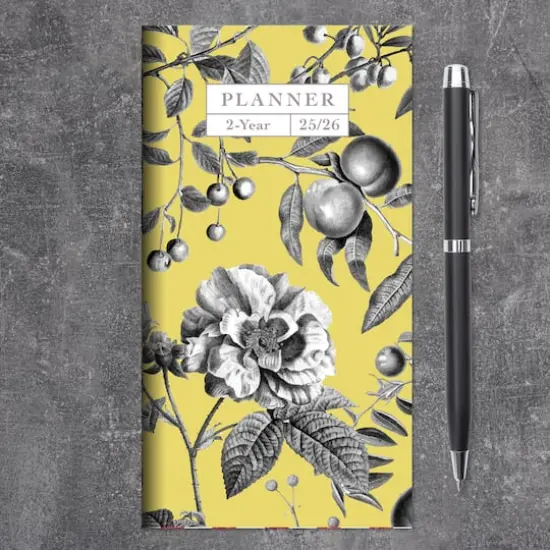 TF Publishing 2025-2026 Yellow Botanical Small Monthly Pocket Planner {7}